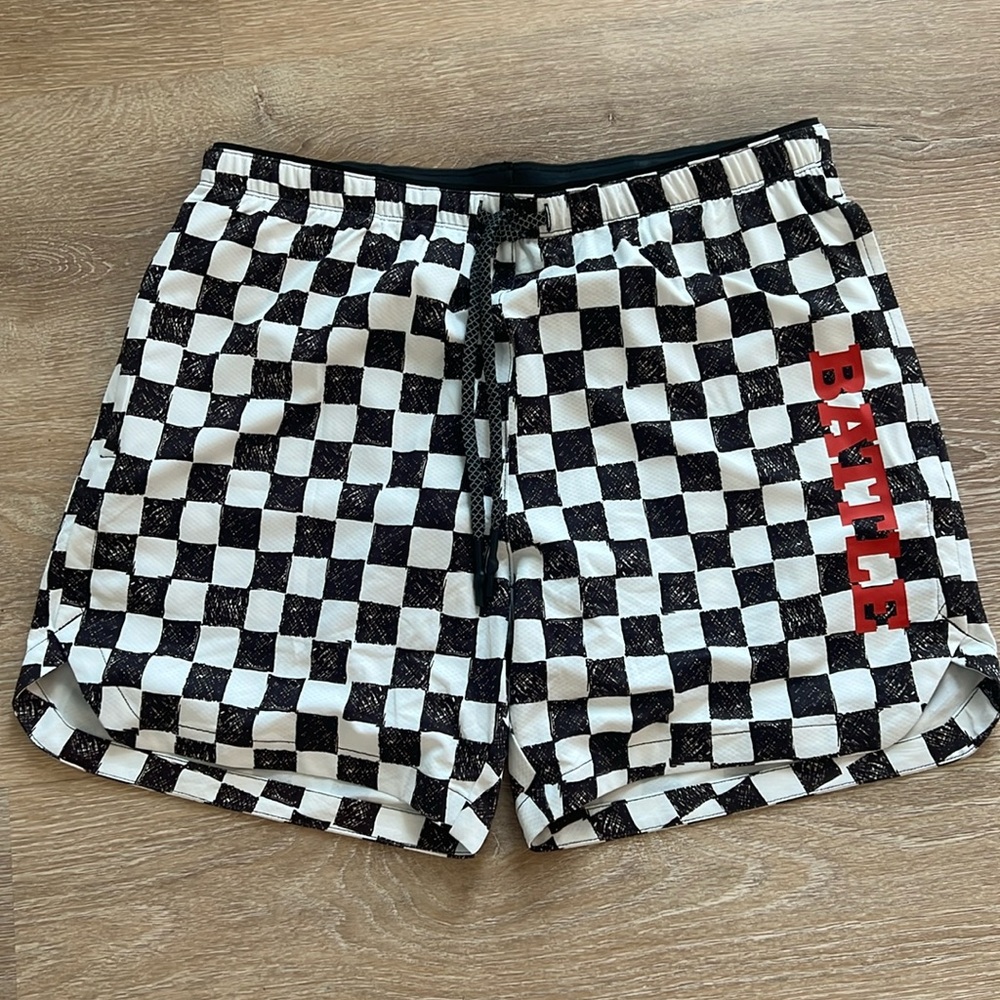 NWT Battle sports Apex Fly Shorts checkered red size medium